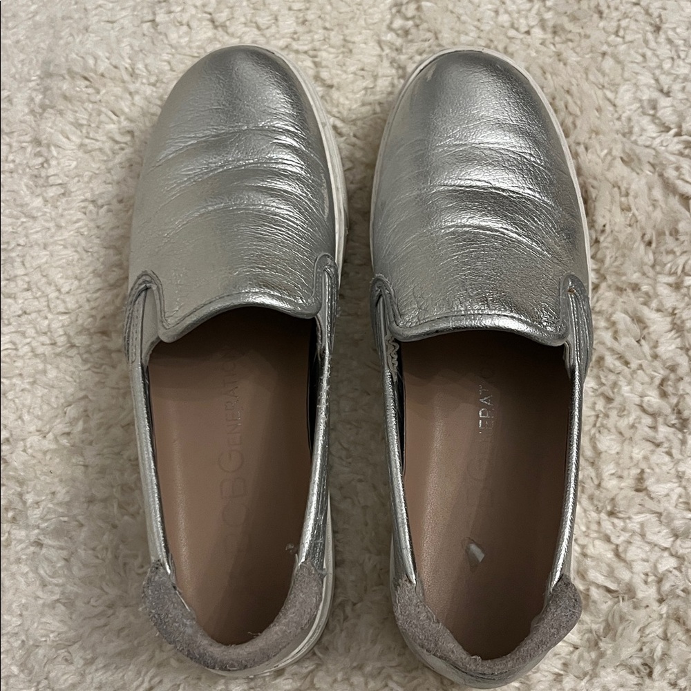 Bcbgeneration Metallic Silver Loafers - image 3